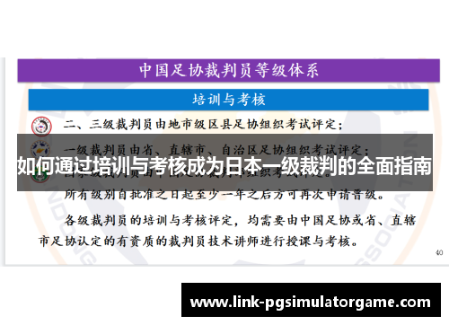 如何通过培训与考核成为日本一级裁判的全面指南