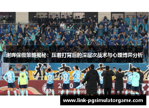 谢晖保级策略揭秘：压着打背后的深层次战术与心理博弈分析